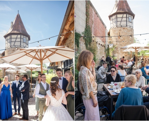 Hochzeitsfotograf-Freihof-Prichsenstadt_0093 Sektempfang im Freihof in Prichsenstadt